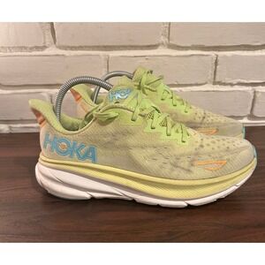 Hoka One One Clifton 9 Womens 9B Lime Glow Running Shoes 1127896 LCS Walking